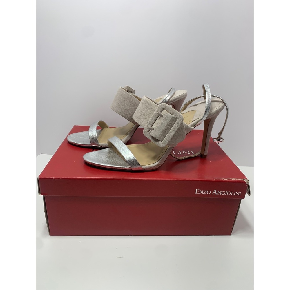 Enzo Angiolini Suede‎ and Metallic Sandal Mixed Media Suede Leather Size 9